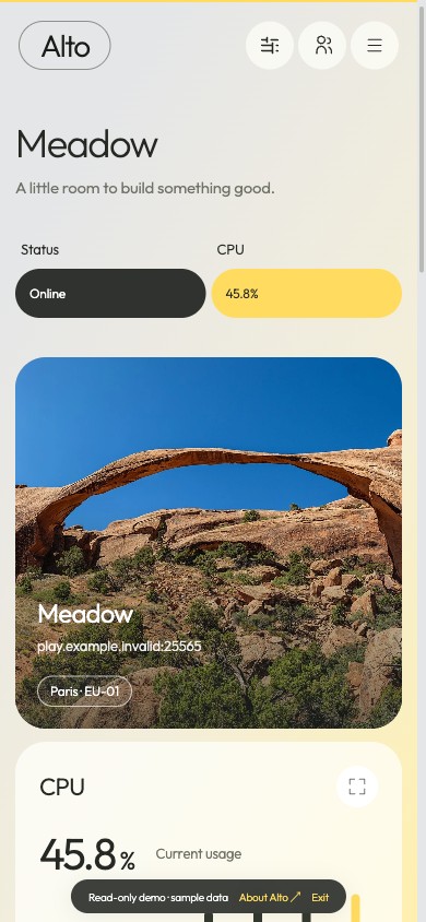Alto overview on mobile