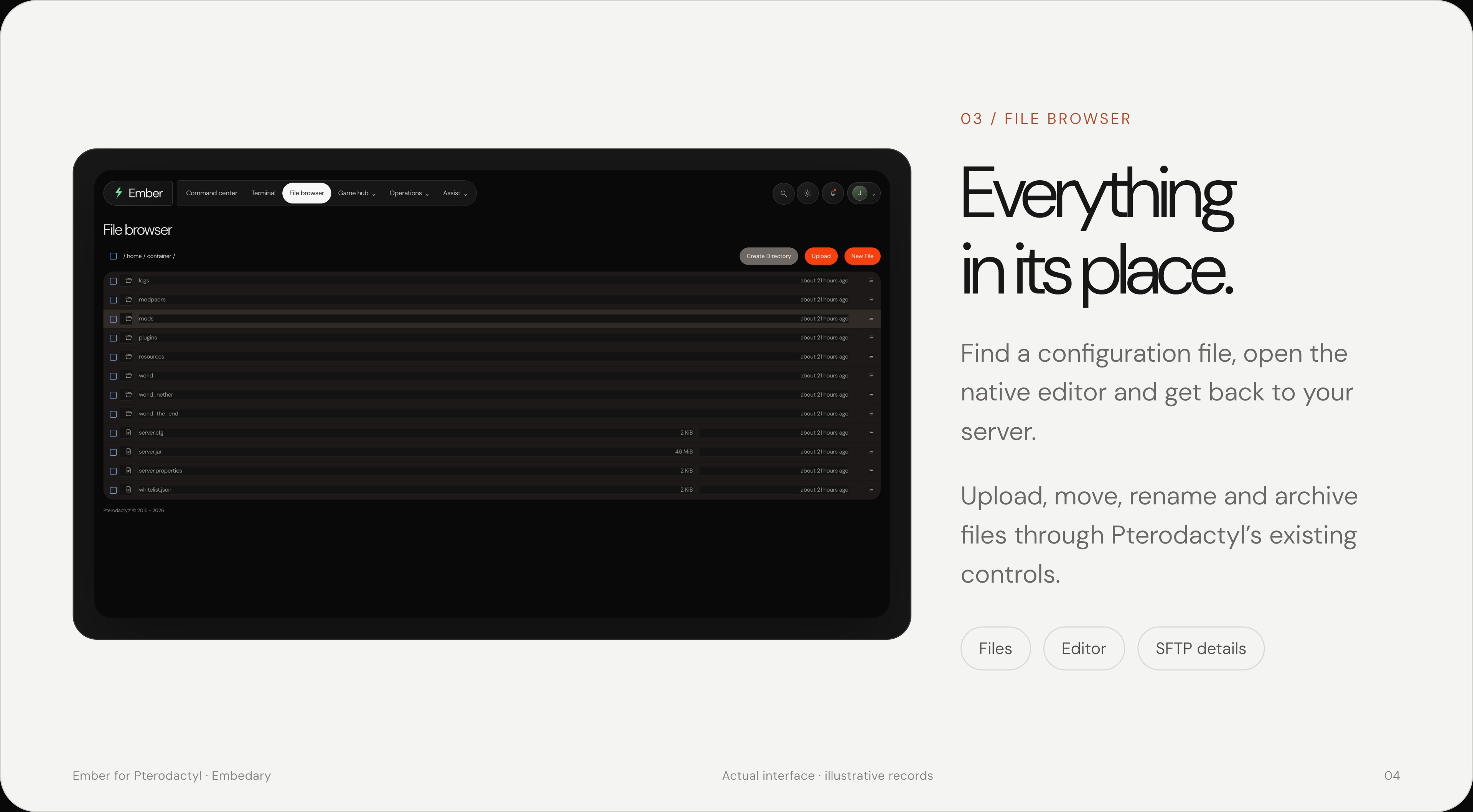 Ember file browser and native file operations.