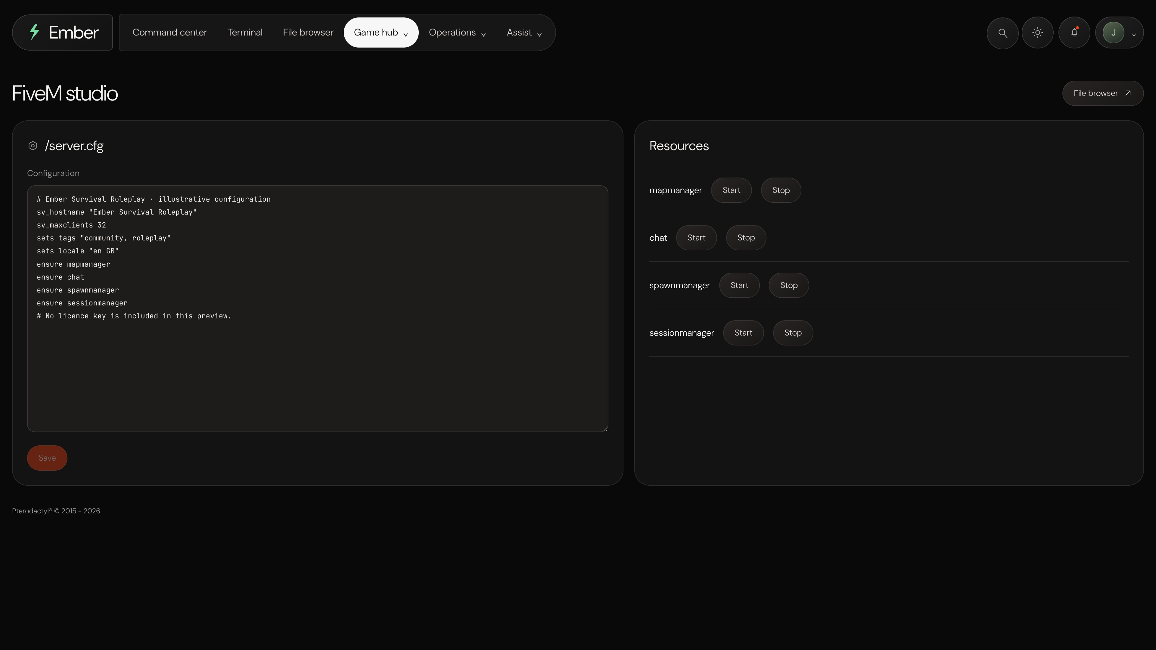 Ember — FiveM studio · sample data