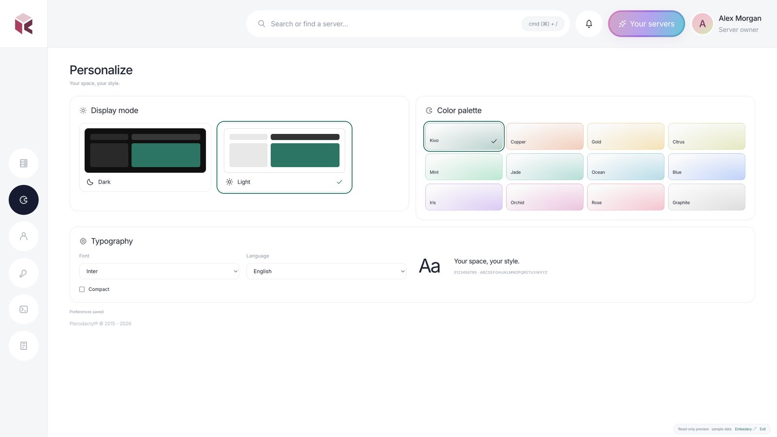 Kivo — Personalize · sample data