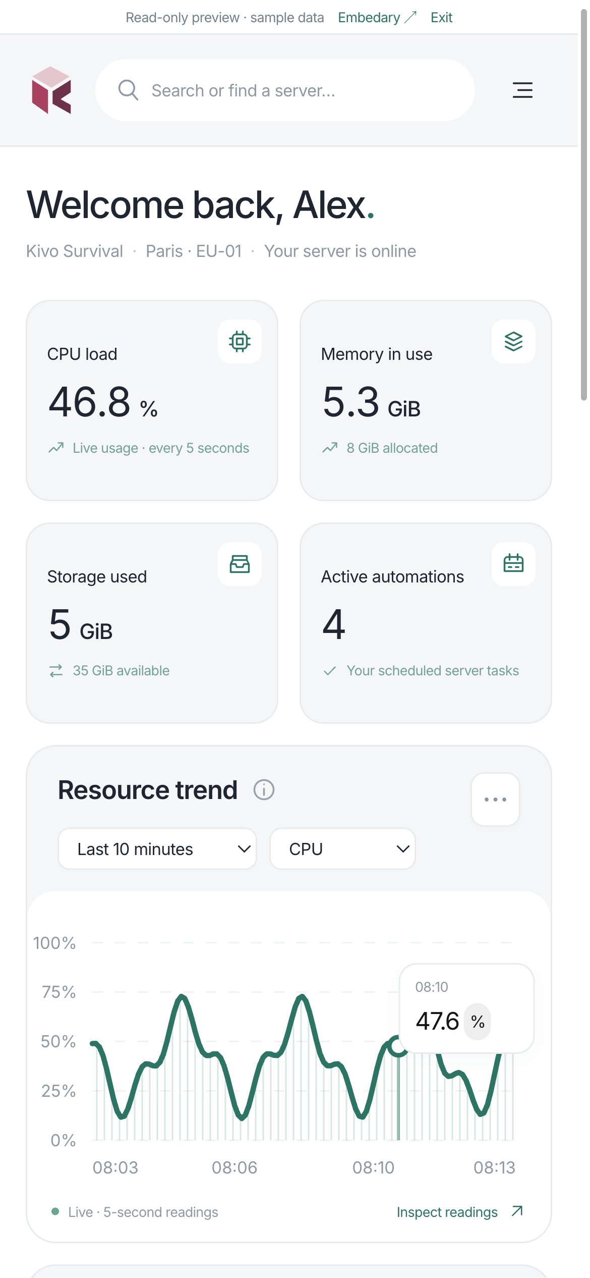 Kivo overview on mobile