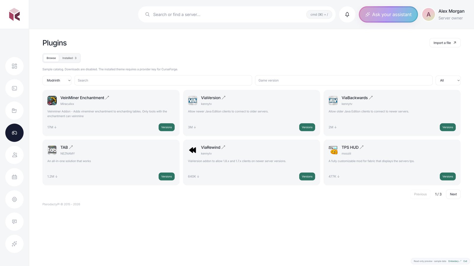 Kivo — Plugins · sample data