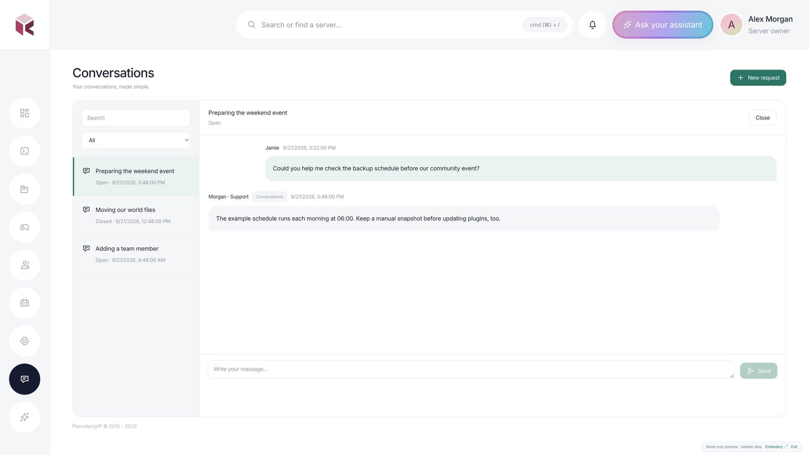 Kivo — Conversations · sample data