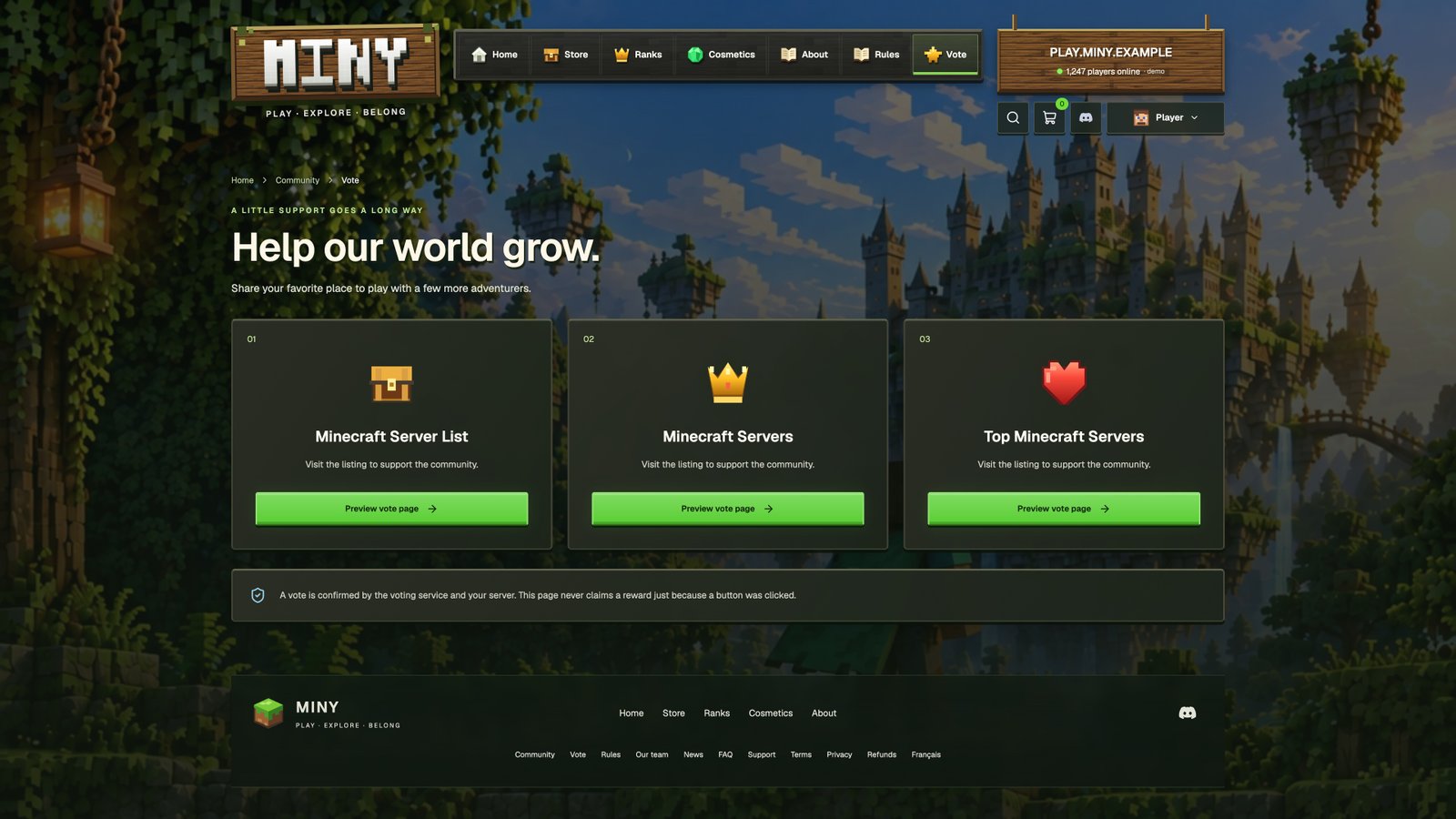 Voting page