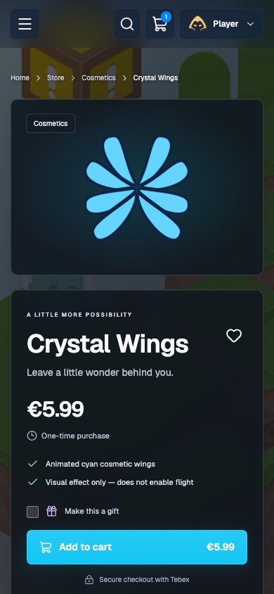Nexora on mobile, product page