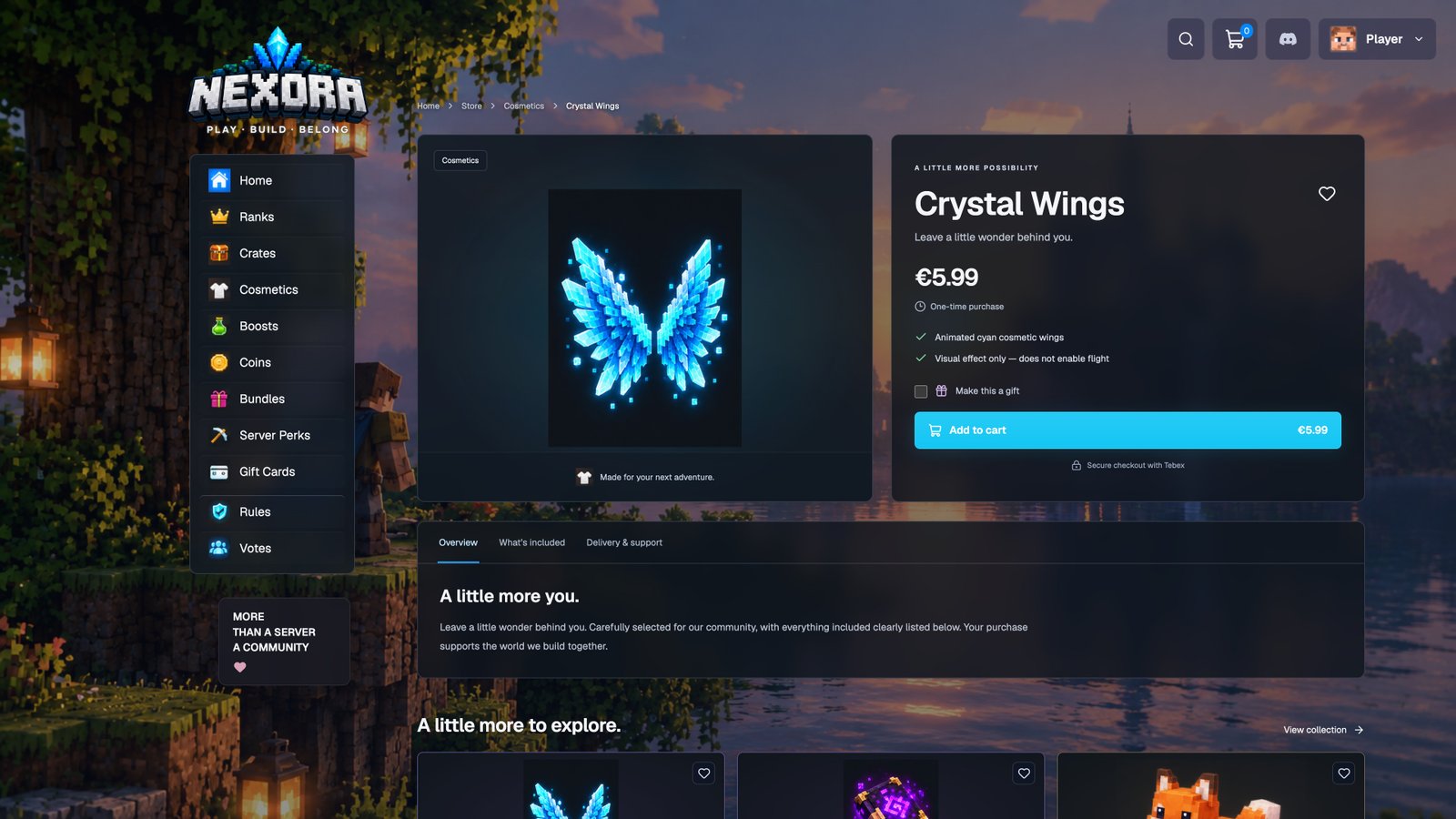Product details — actual Nexora interface with sample data
