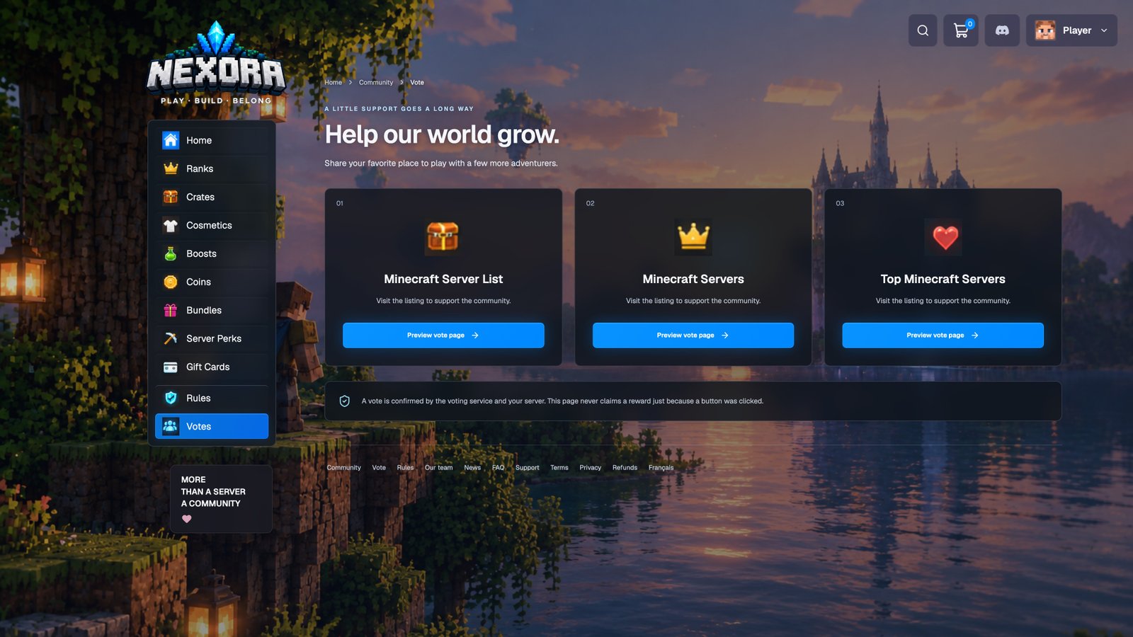 Voting page