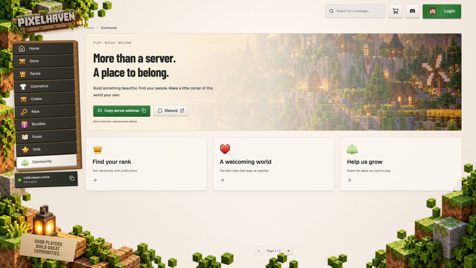 The community page