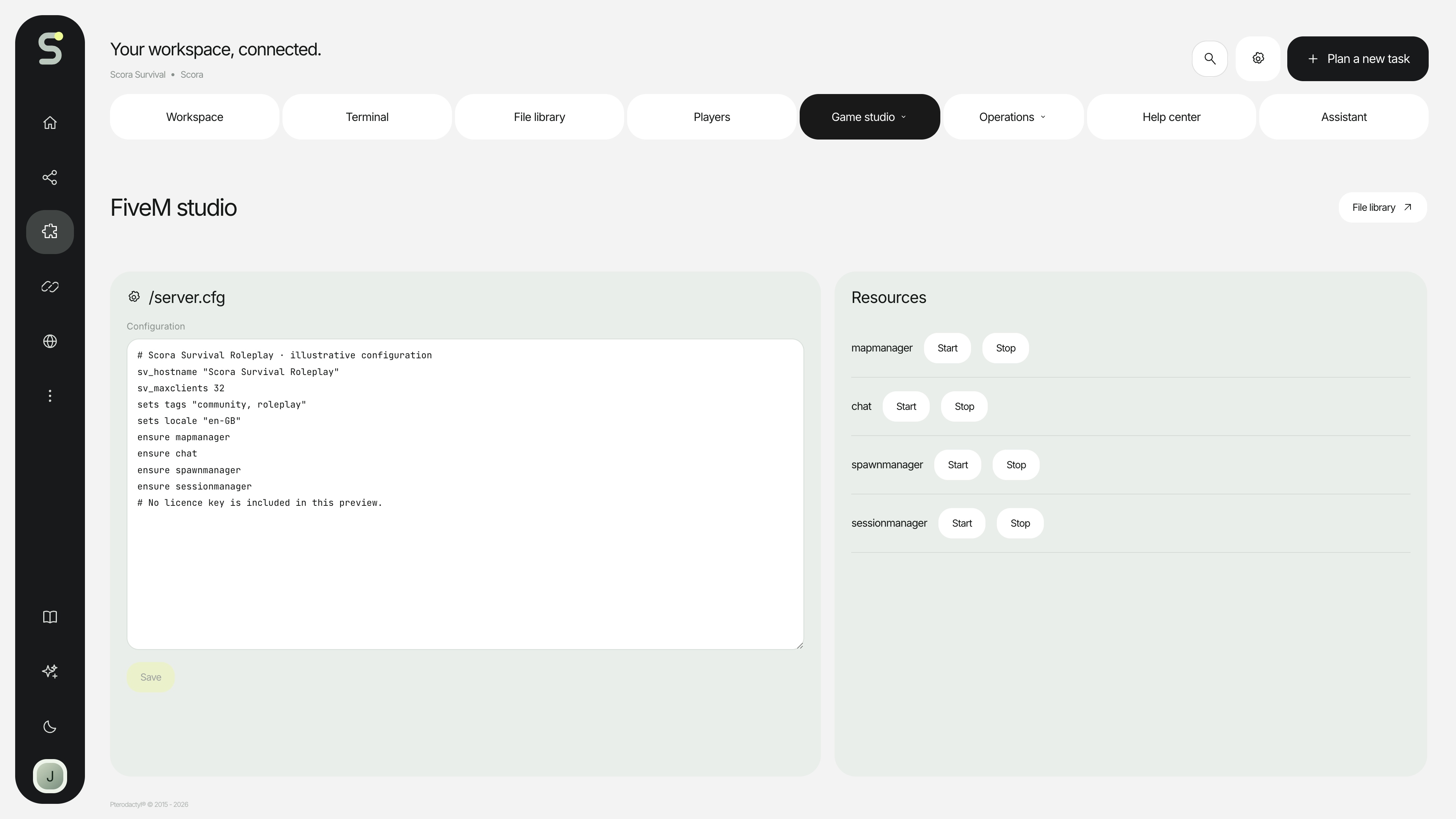 Scora — FiveM studio · sample data
