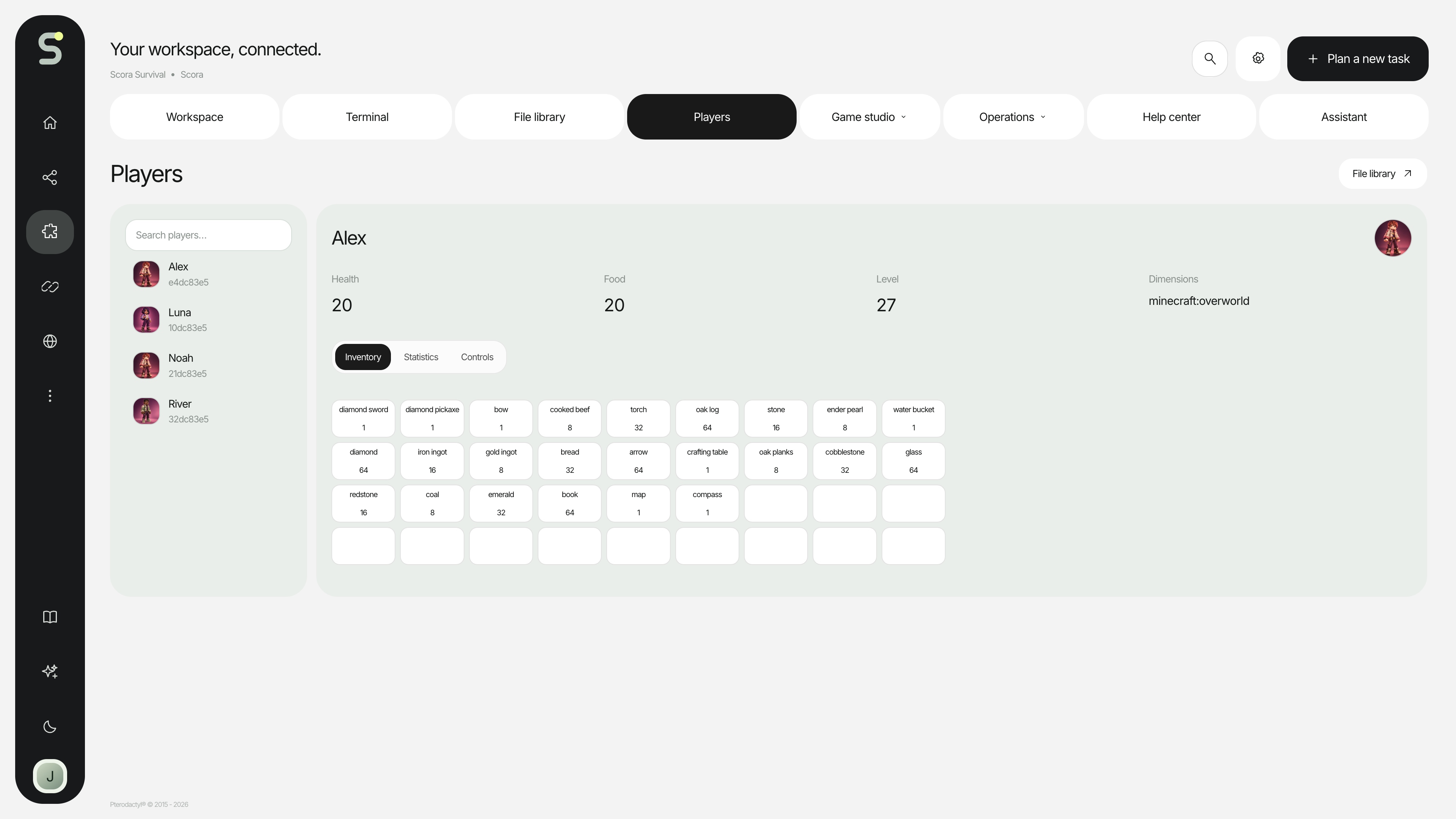 Scora — Players · sample data